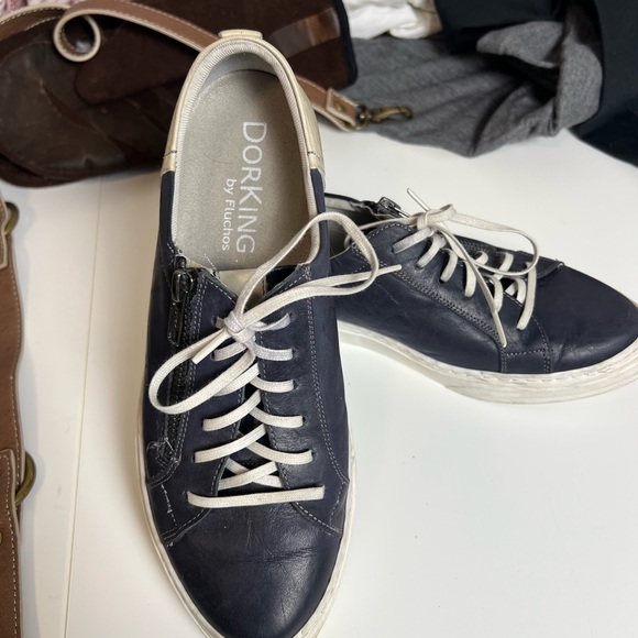 Dorking Shoes - Dorking by Fluchos Women's Navy Sneakers Size 7